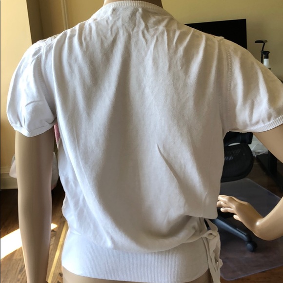 Burberry Pink and White Argyle Wrap Sweater - Picture 8 of 16